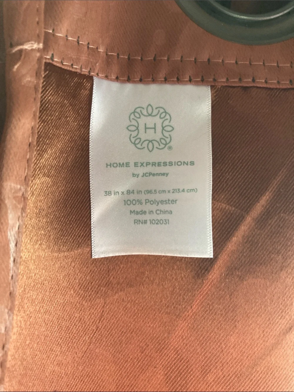 Home Expressions Jacquard Grommet Curtain Panel in Rust